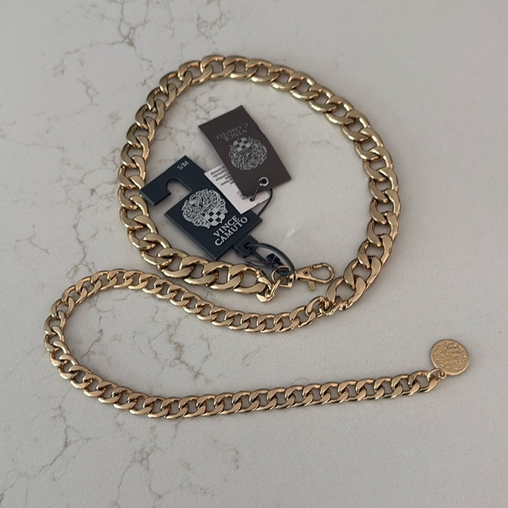 NWT Vince Camuto Gold Chain Belt Size S/M